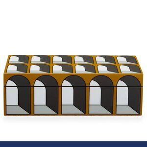 Jonathan Adler Lacquer Arcade Small Box in Gray/Yellow